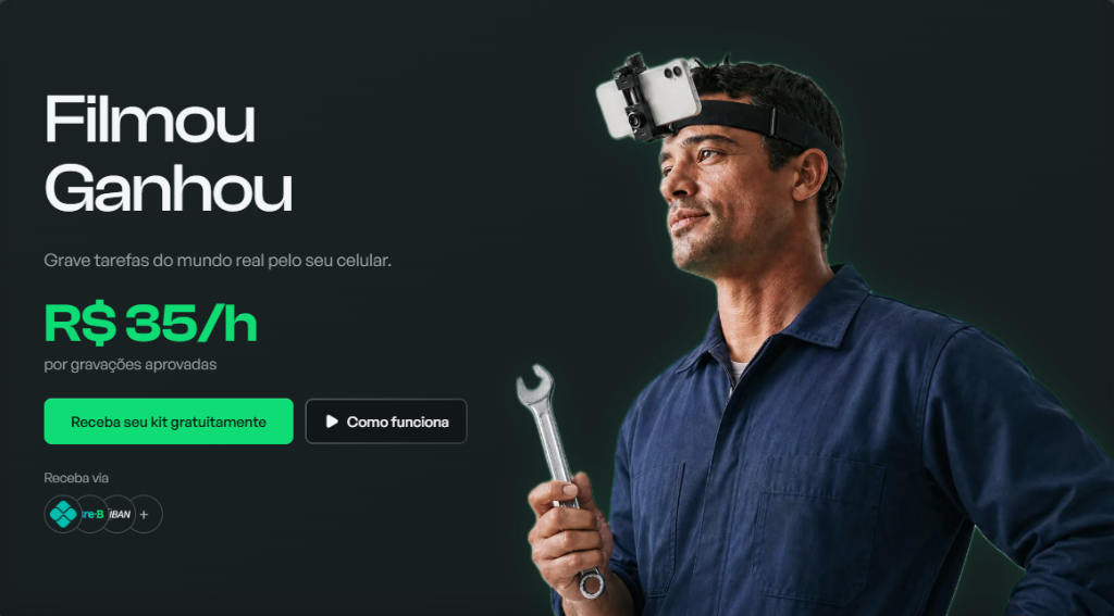 Filmou Ganhou R$ 35/h - Grave Tarefas do Mundo Real